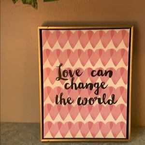 “love can change the world” canvas print